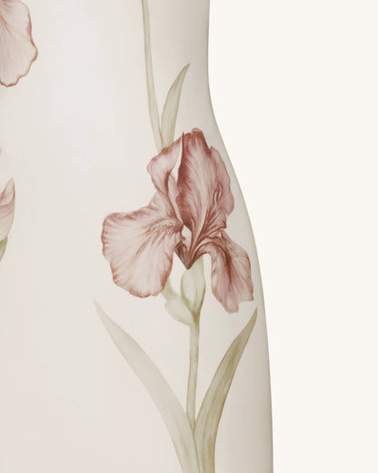 Jeweled Halter Iris Motif Dress - Ivory/Pink