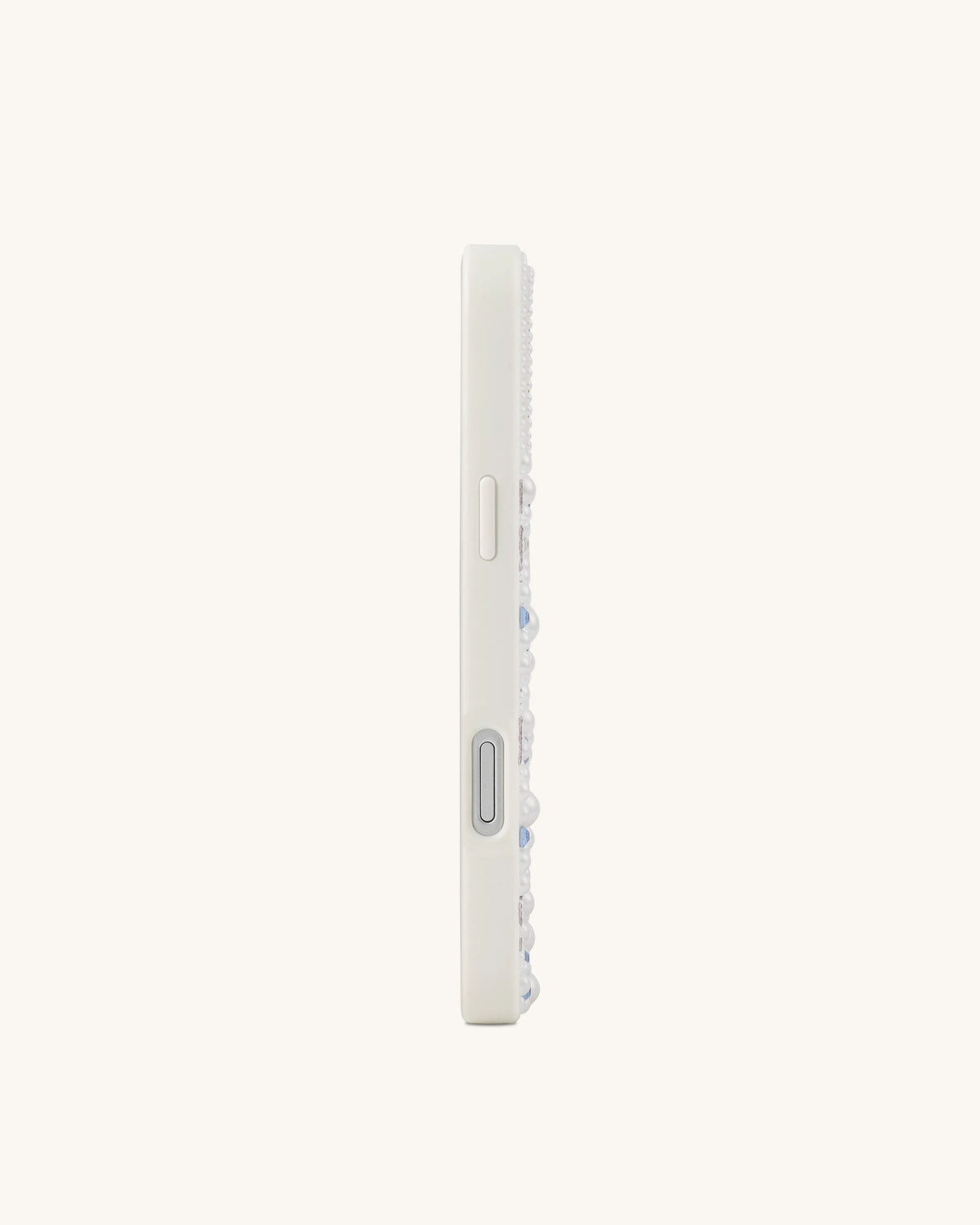 Crab Pattern Faux Pearl Phone Case - White