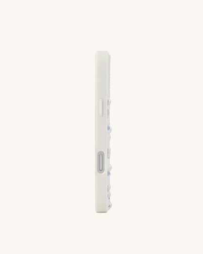 Crab Pattern Faux Pearl Phone Case - White