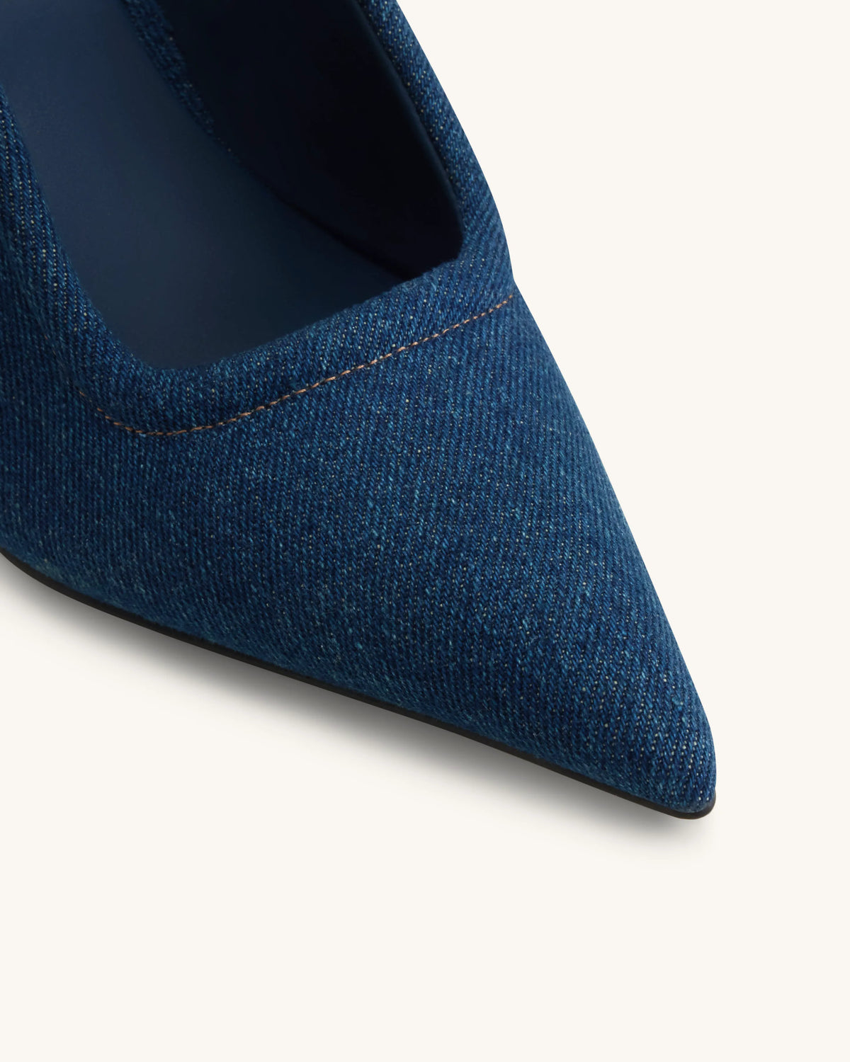 Sofia Metal Accent Sphere Heel Mules - Denim Blue