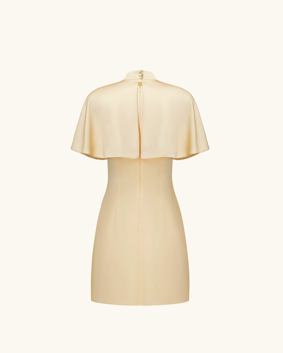 Iris Print Cape Overlay Mini Dress - Soft Yellow