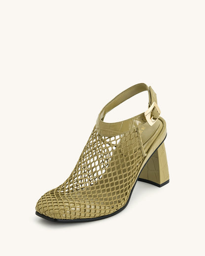 Genesis Heeled Sandals - Olive Green