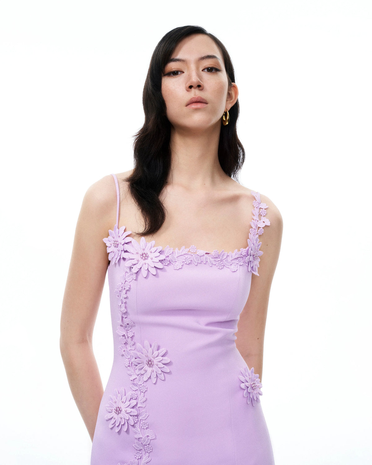 Mirabelle 3D Floral Mini Dress - Purple