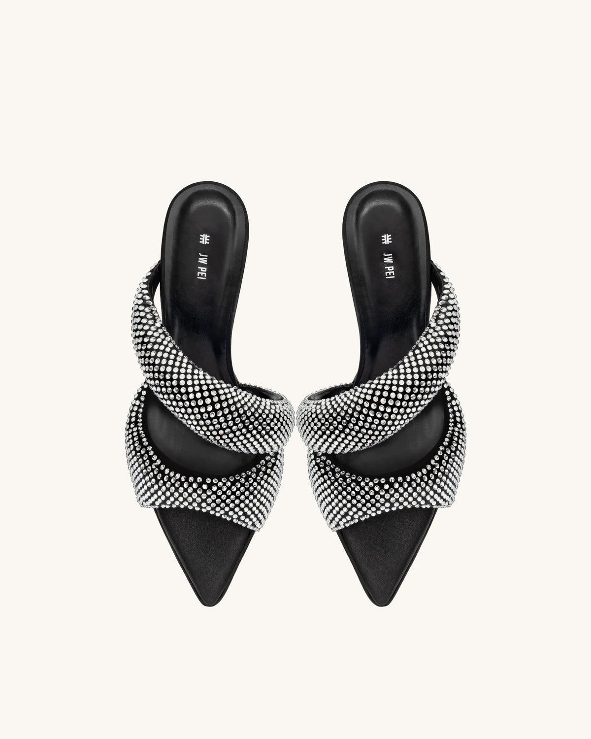 Sara Mule Artificial Crystal - Black