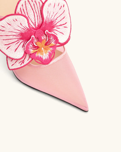 Sofia Orchid Sphere Heel Mules - Pink