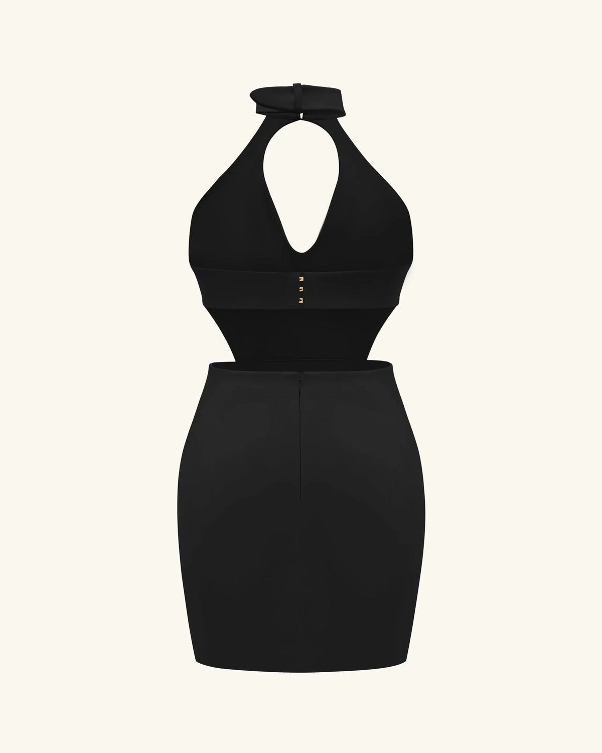 Gabriella Belted Cutout Halter Mini Dress - Black