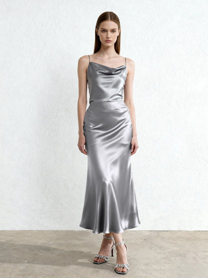 Liquid Satin Cowl Camisole - Silver