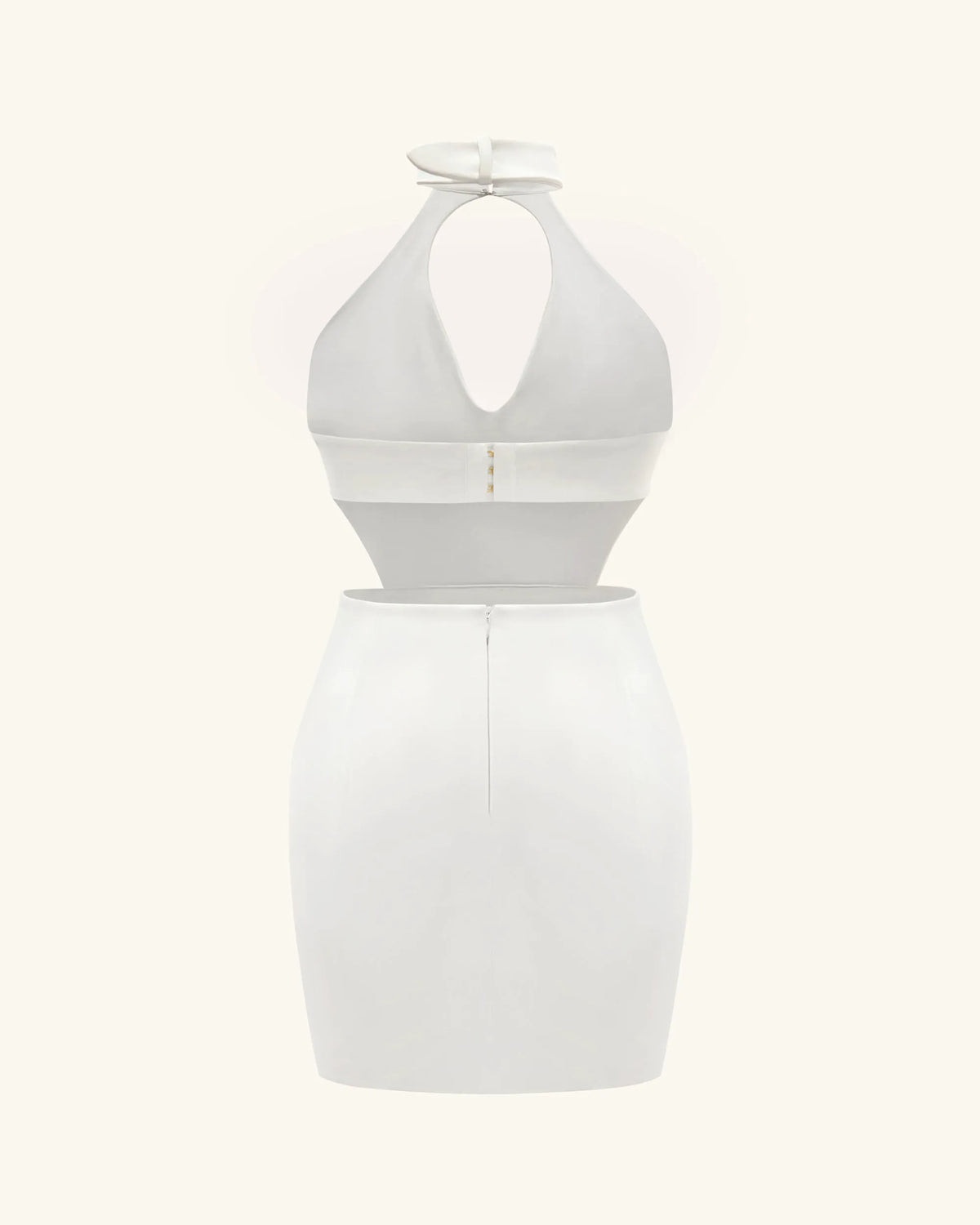 Gabriella Belted Cutout Halter Mini Dress - Ivory