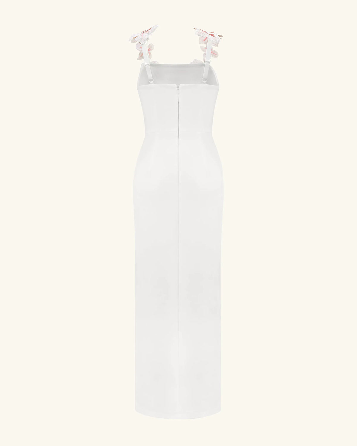 Flower Embroidered Dress - White/Pink