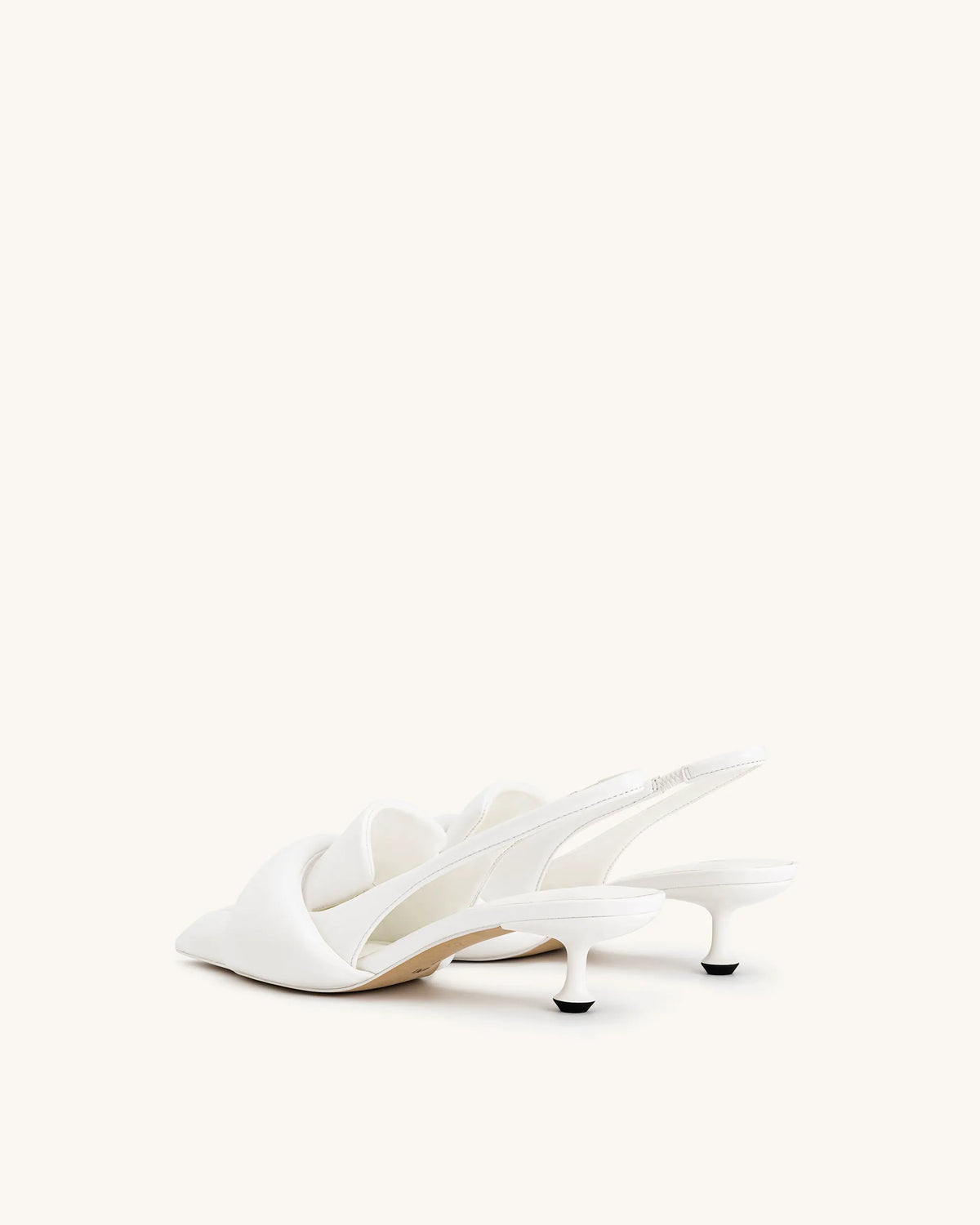 Carla Soft Padded Kitten Heel Pumps - White