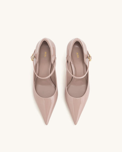 Thalina Patent Leather Pumps - Dusty Pink