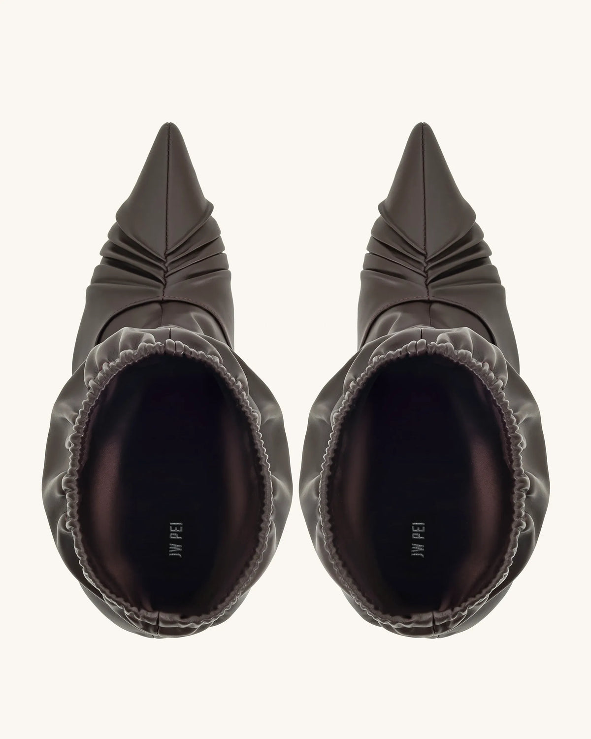Joanne Paneled Detailing leather Ankle Boots- Burgundy