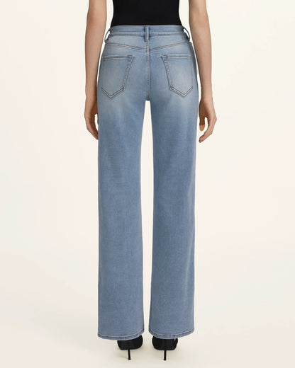 The Celestial Pearl Petal Straight Jeans - Pale Blue Eyes