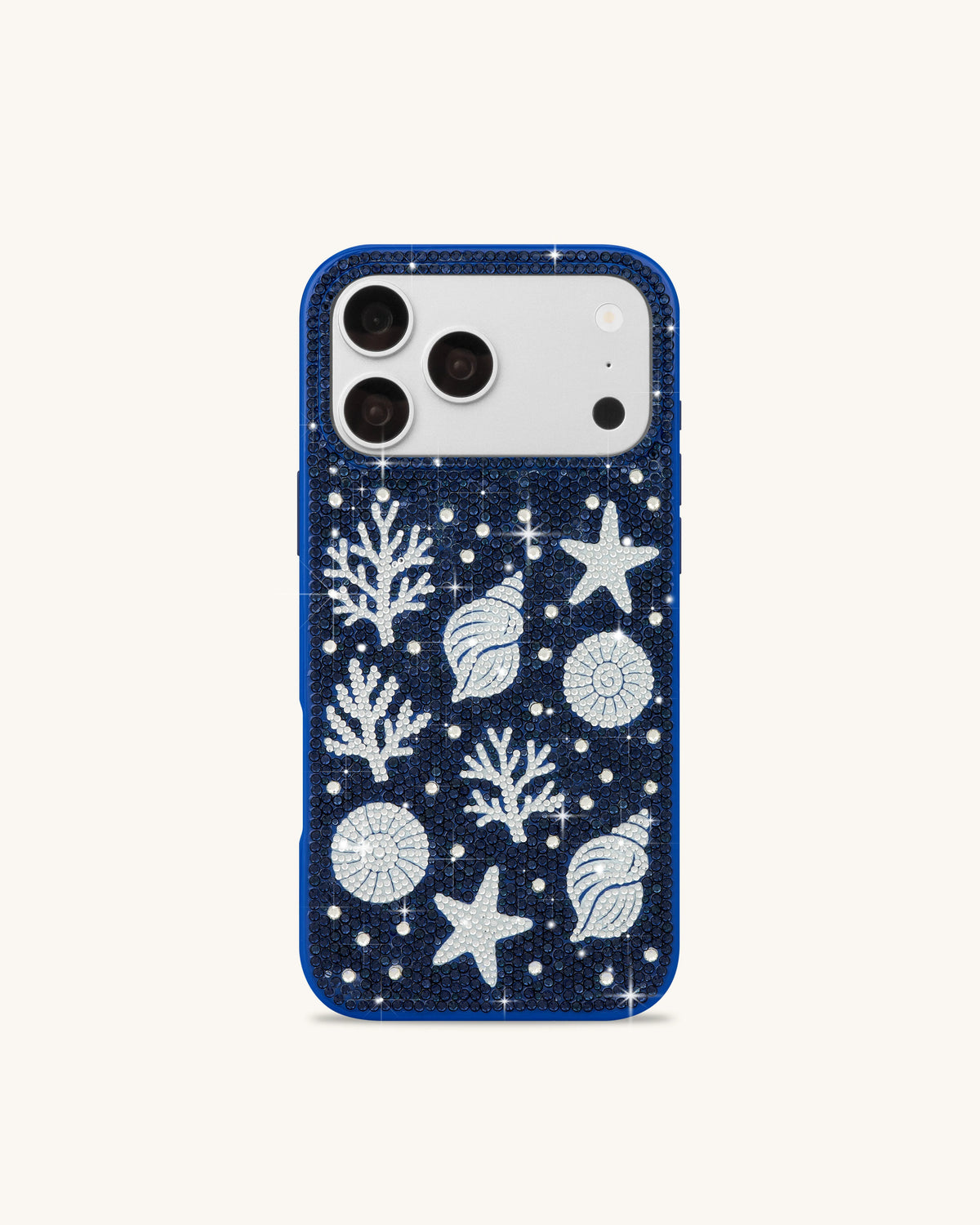 Ocean Shell Artificial Crystal Phone Case – Blue