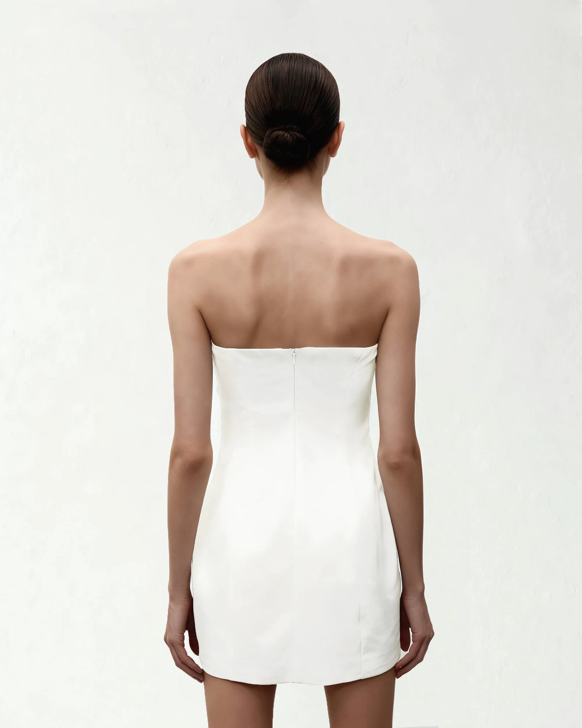 Orchid Appliqué Strapless Dress - White