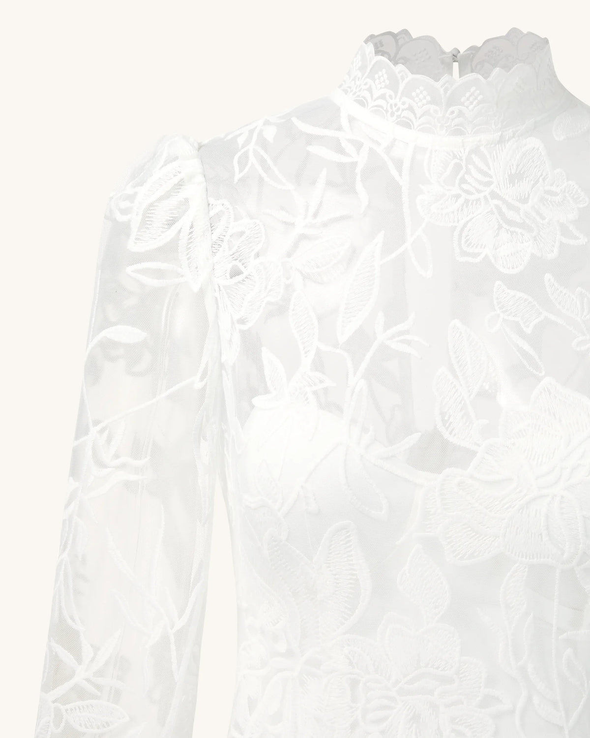 Elegant Lace Midi Dress - White