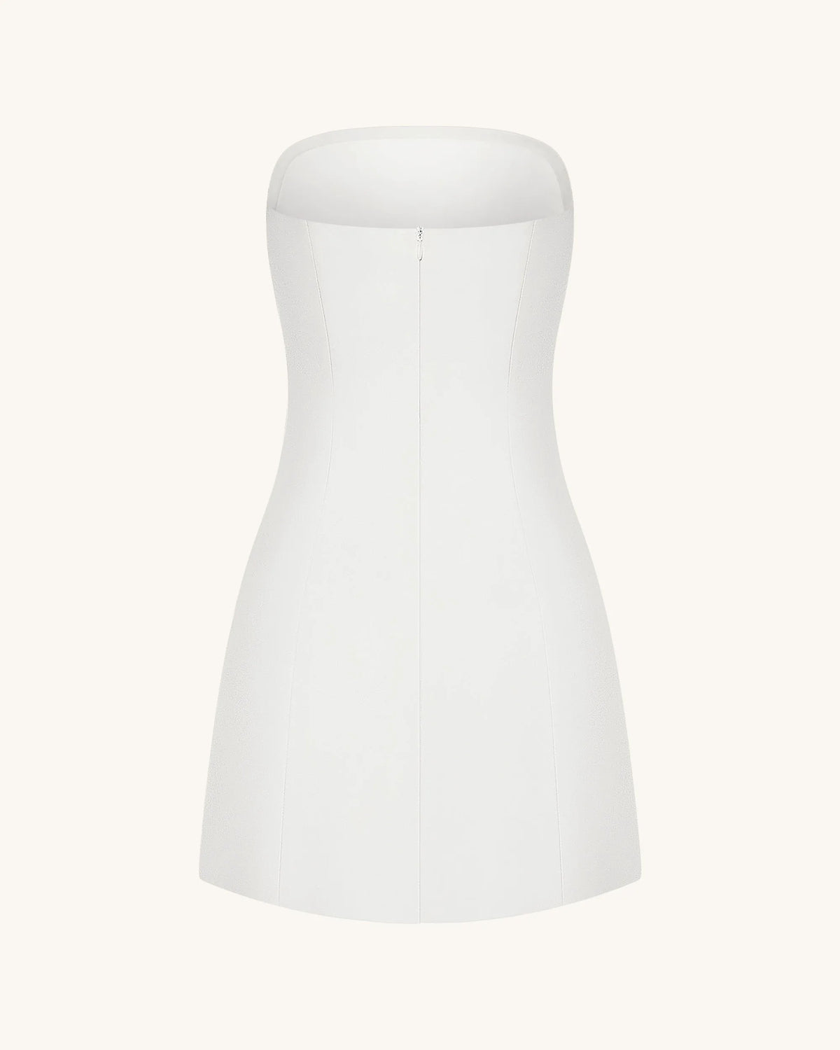 Orchid Appliqué Strapless Dress - White