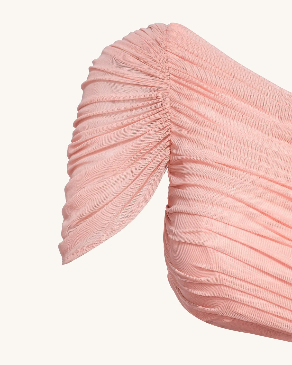 Mia Pleated Mesh Dress - Blush