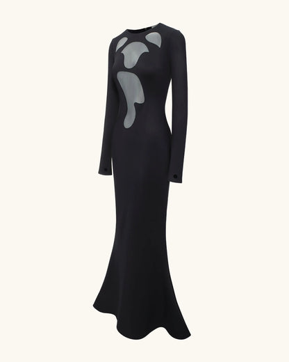 Ava Cutout Bodycon Gown - Black