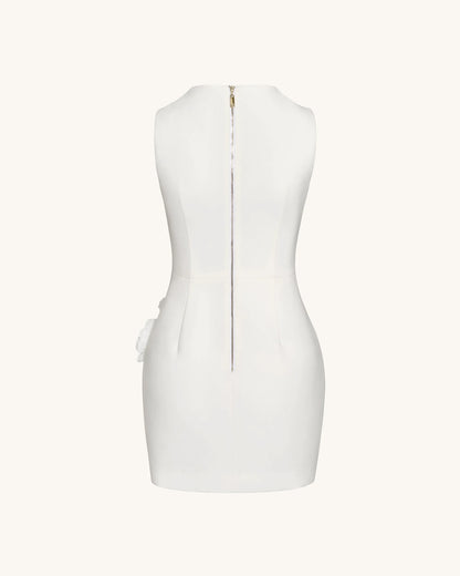 Blooming Beauty Evening Dress - White