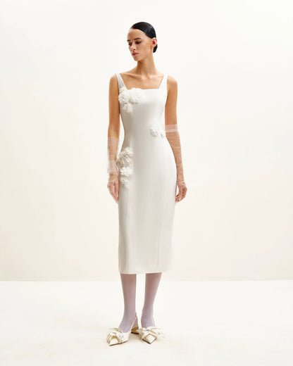 Garden Grace Sheath Dress - White