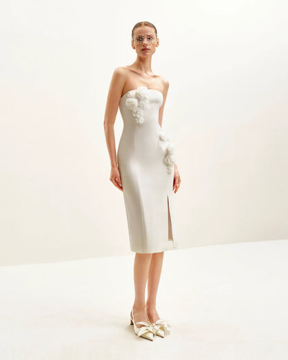 Petal Perfection Cocktail Dress - White