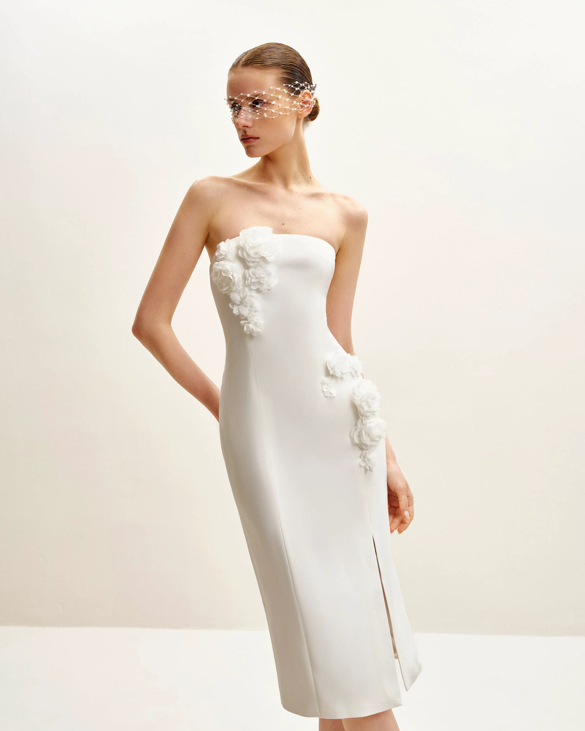 Petal Perfection Cocktail Dress - White