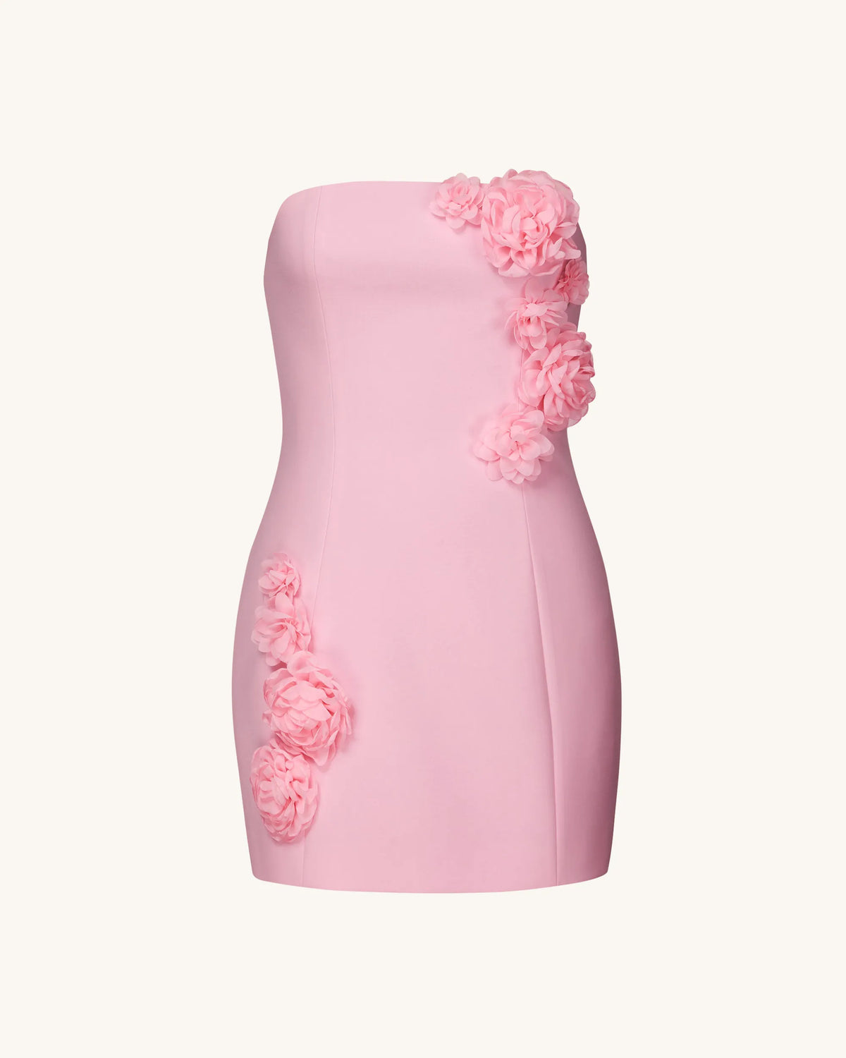 Blossoming Elegance Strapless Dress - Pink