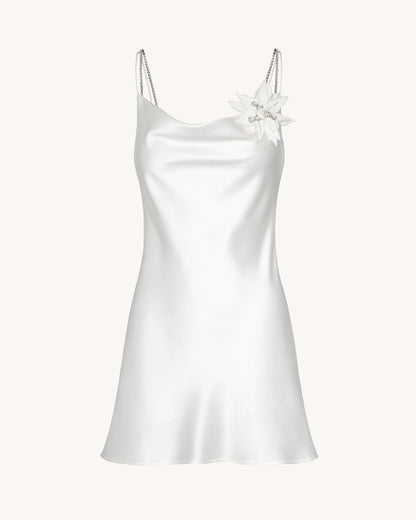 Crystal Flora Slip - White