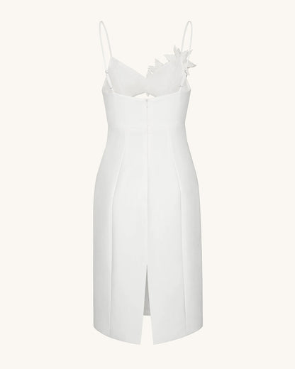 Bloom-Cut Contour Dress - White