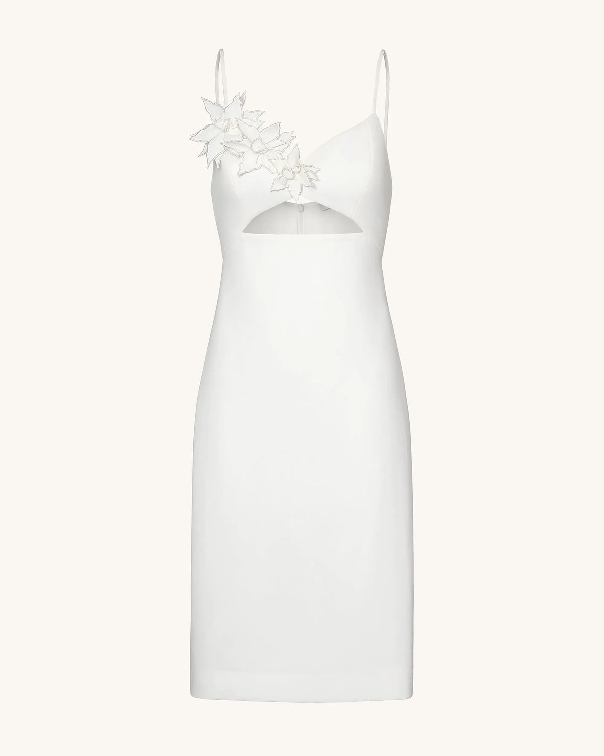 Bloom-Cut Contour Dress - White