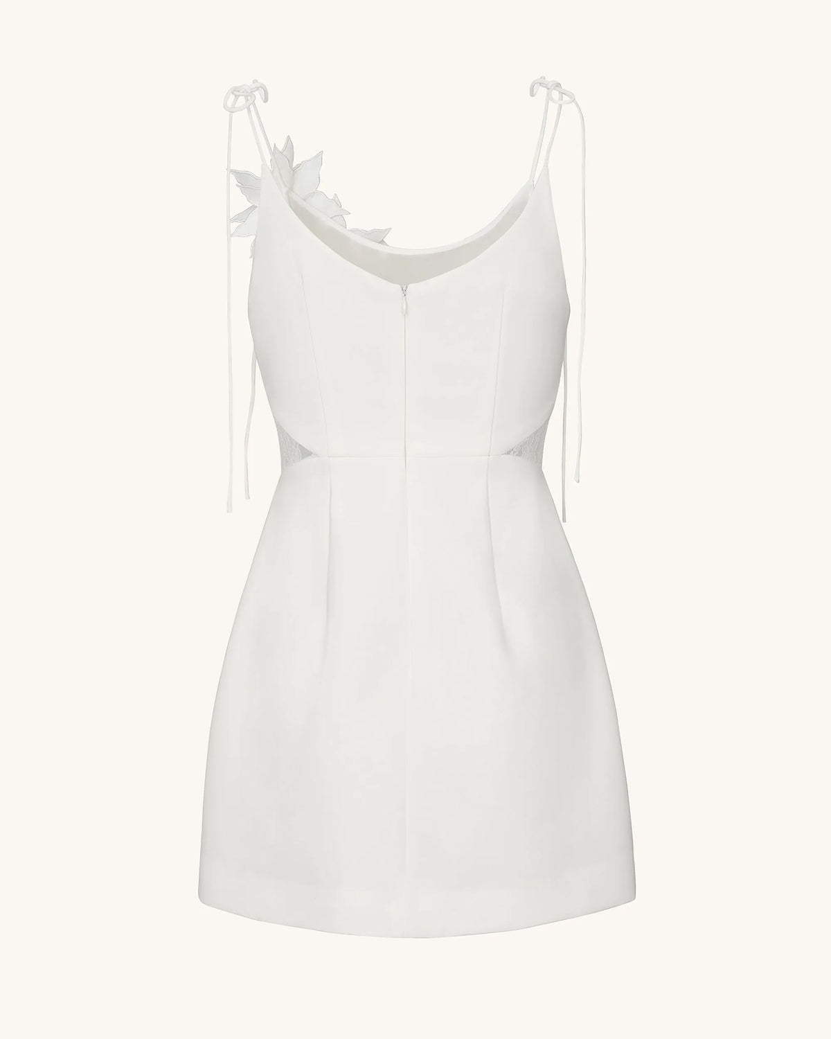 Floral Vine Tie Dress - White