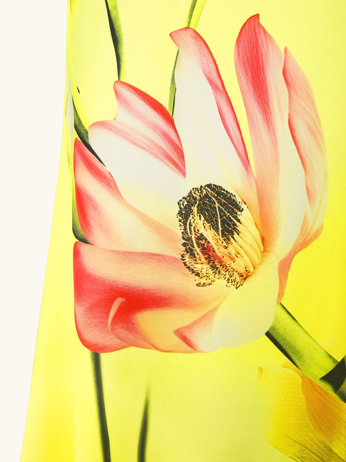 Floral Satin Halter Dress - Yellow/Pink