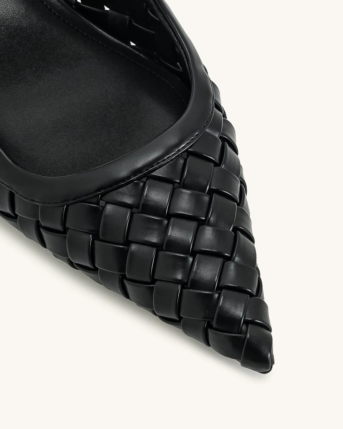 Helena Weave  Pierced Mules - Black