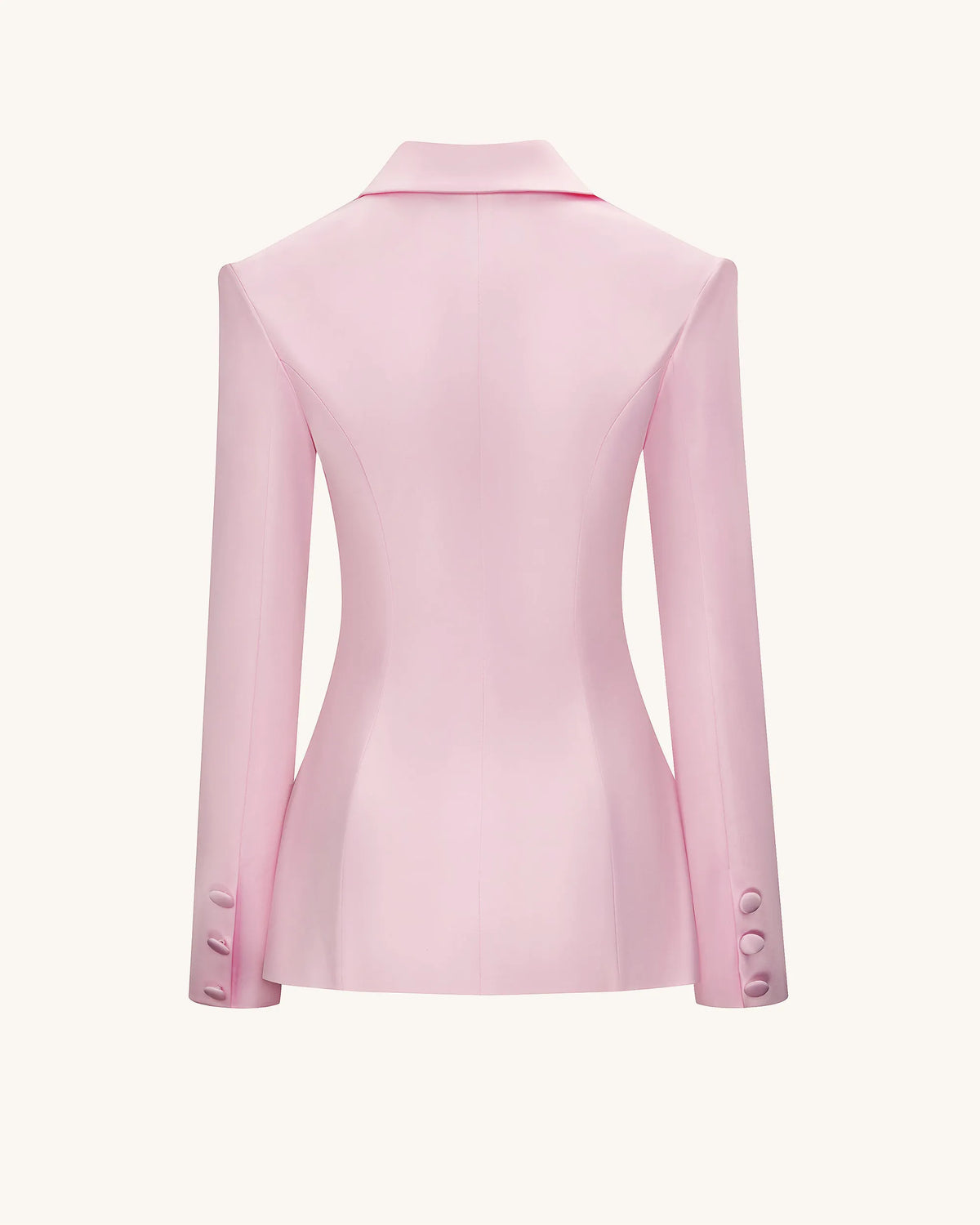 Lily Satin Double-Breasted Blazer Suit  - Pink