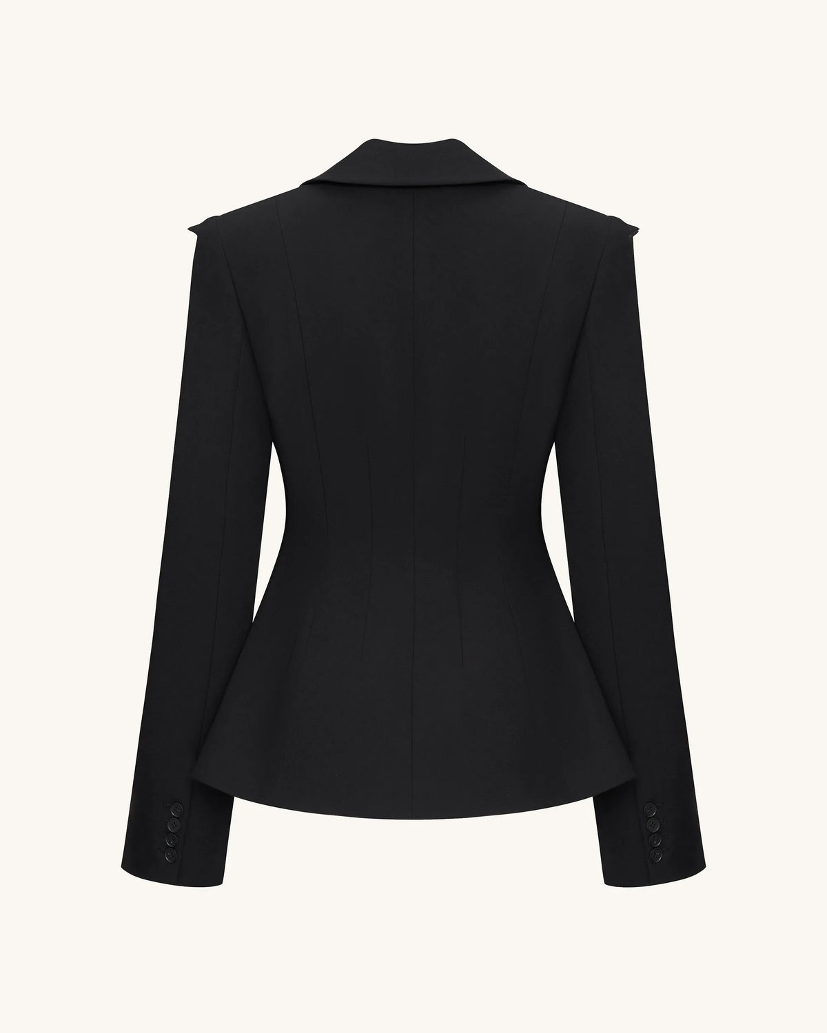 Layla Lock Buckle Deep-V Blazer - Black