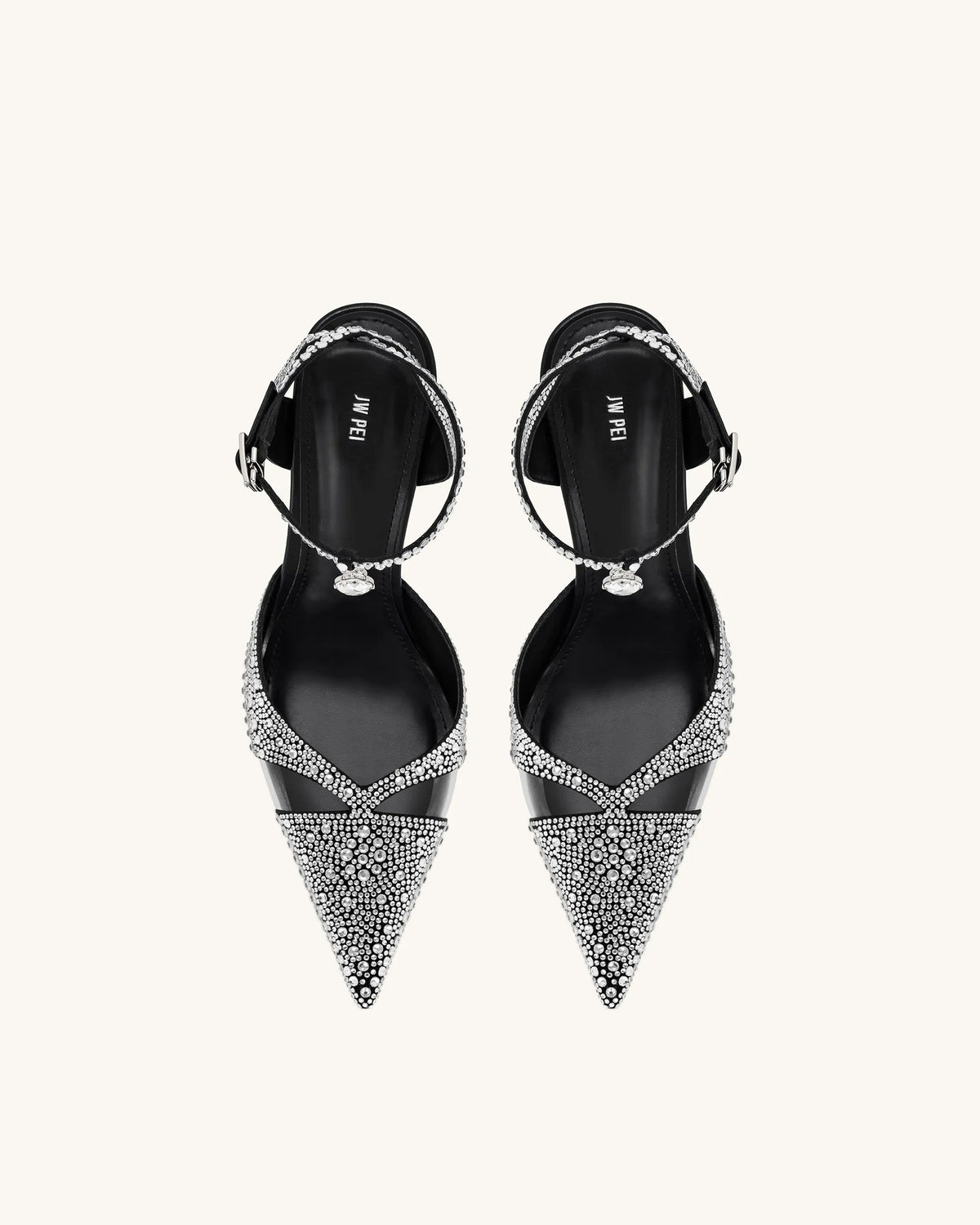 Haidi Artificial Crystal Pumps - Black