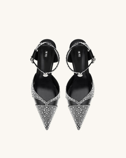 Haidi Artificial Crystal Pumps - Black