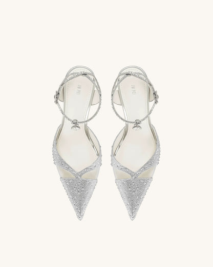 Haidi Artificial Crystal Pumps - Silver