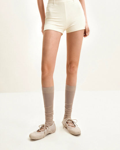 Caitlin Lace-up Ballerina Sneakers  - Beige