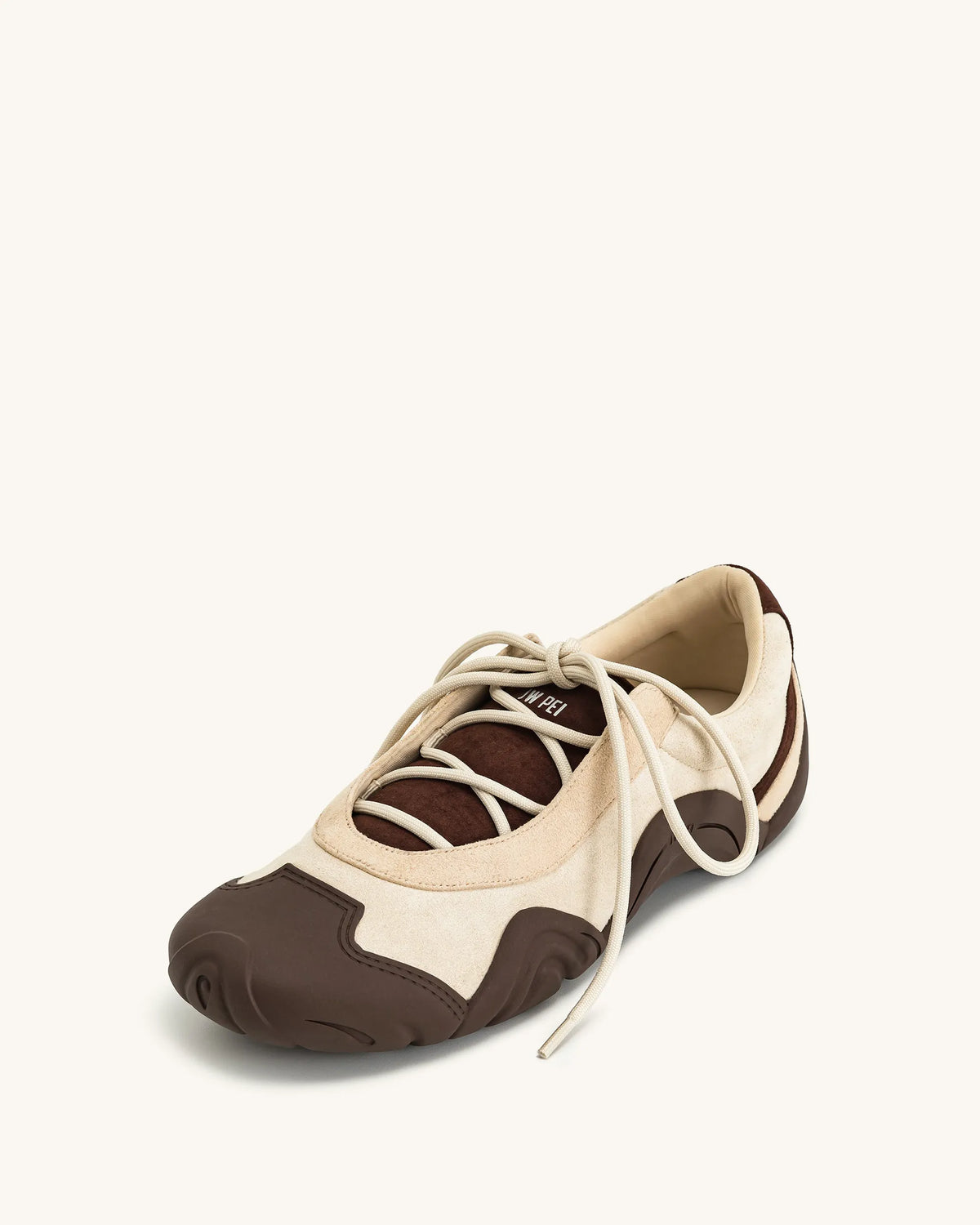 Caitlin Lace-up Ballerina Sneakers - Light Brown