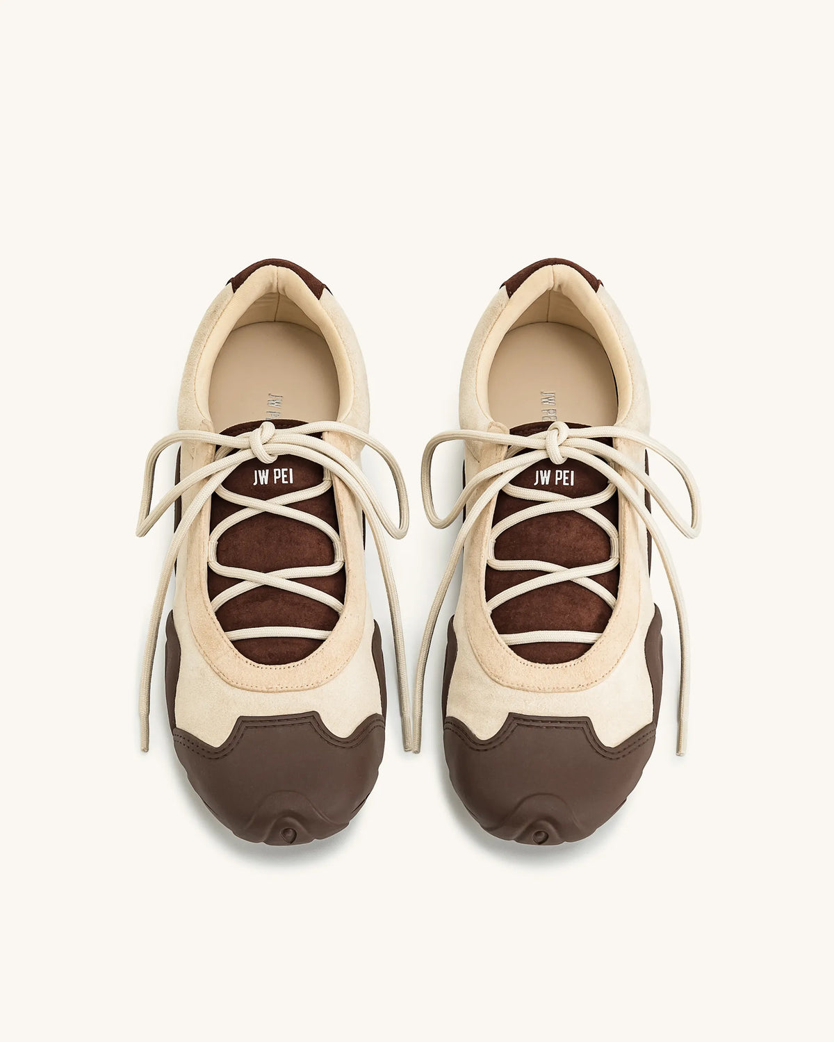 Caitlin Lace-up Ballerina Sneakers - Light Brown