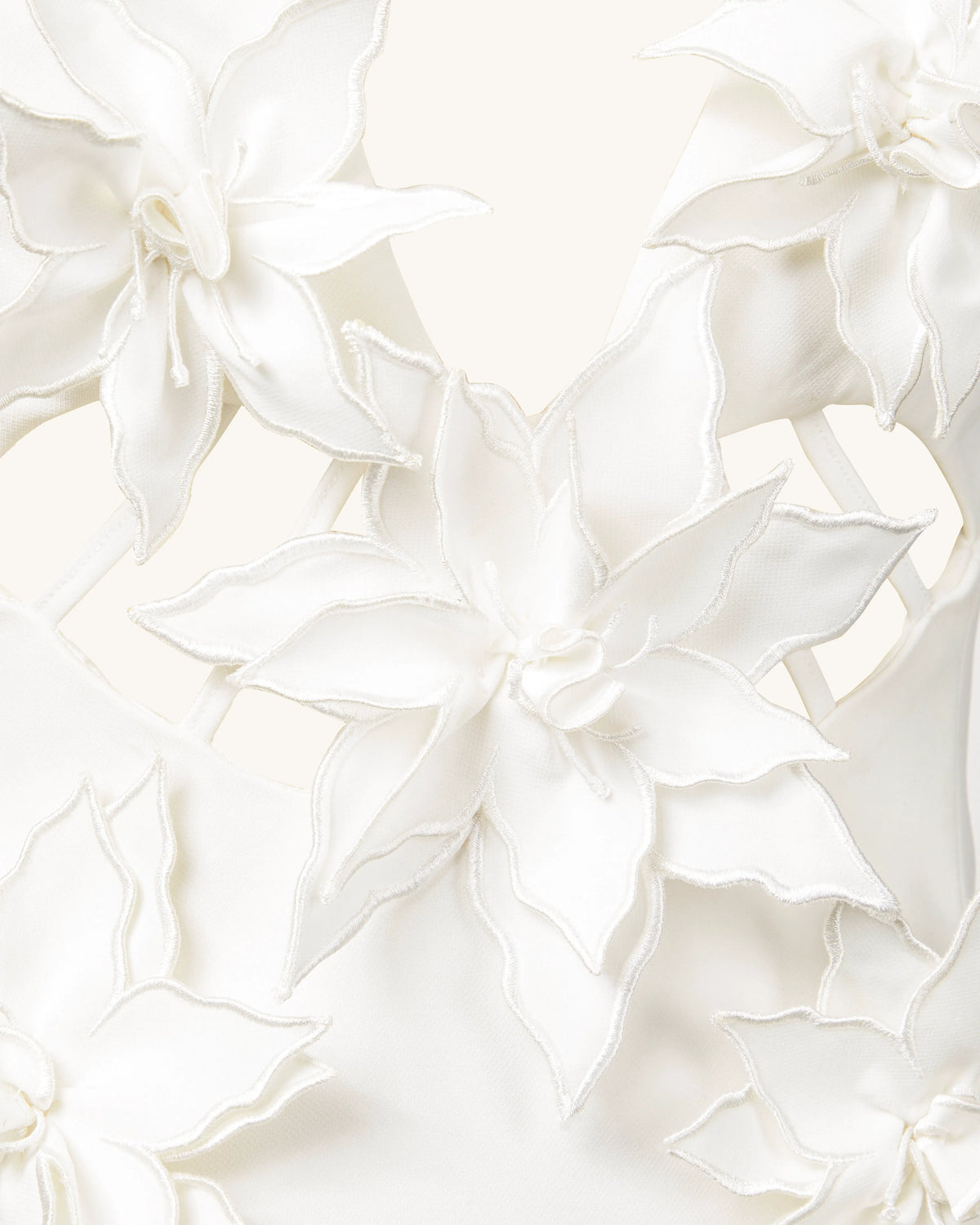 Yuliya White Floral Embellishment V-neckline Mini Dress - White
