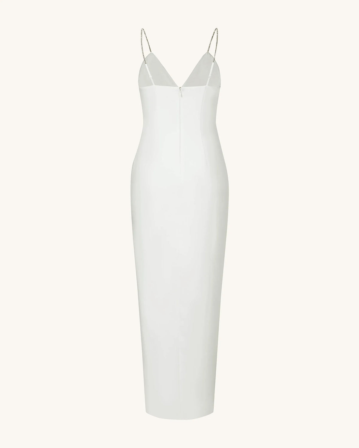 Ayliua Sweetheart-Neckline Rhinestones Embellished White Long Dress - White
