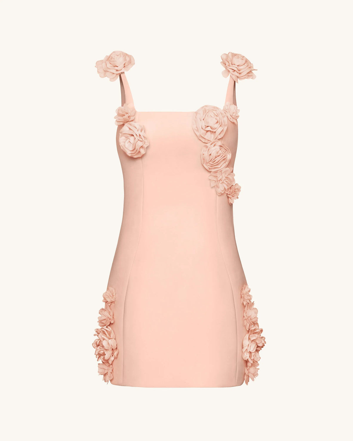 Elaina Rosette Applique Mini Dress - Apricot