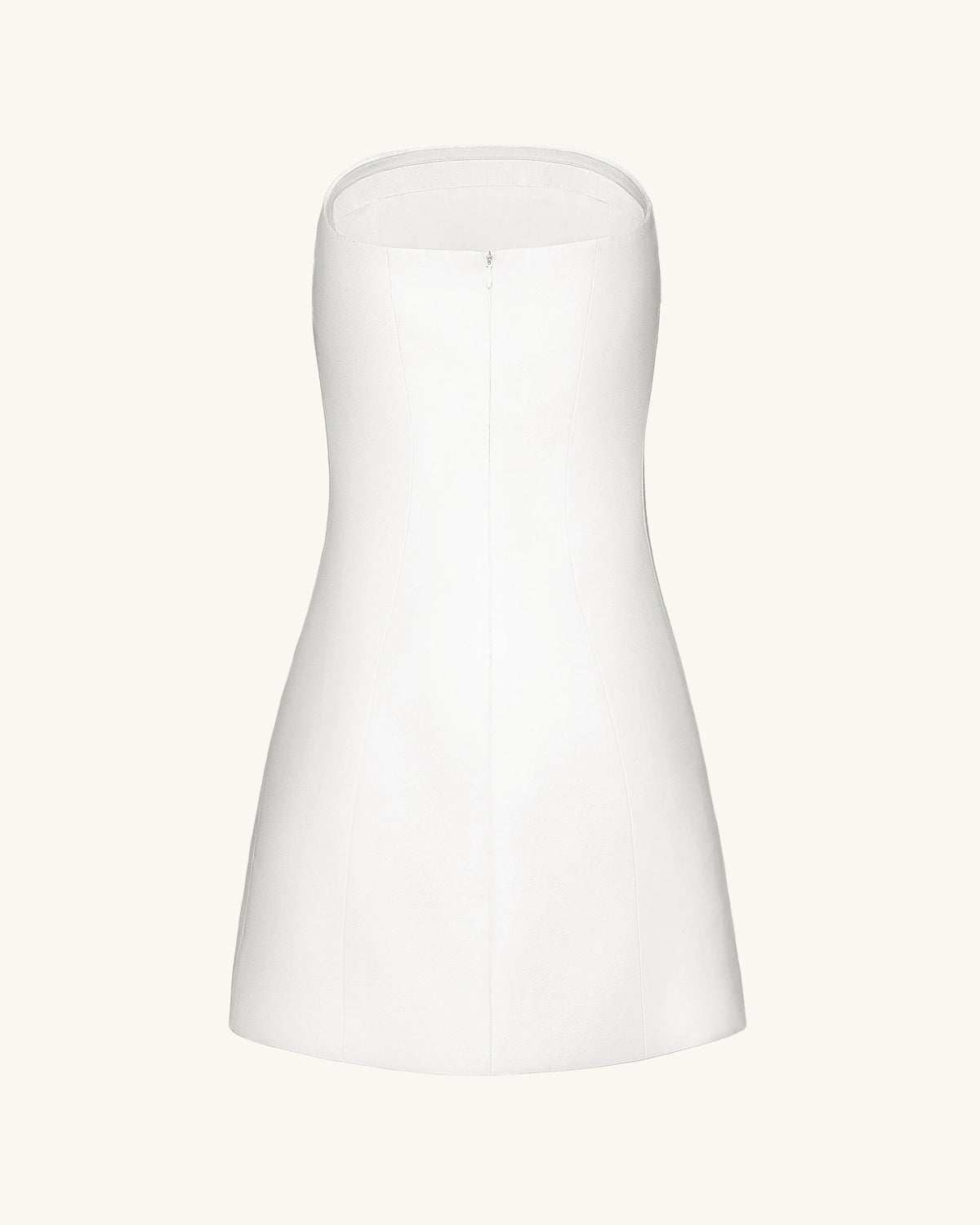 3D Vine Floral Strapless Mini Dress - White