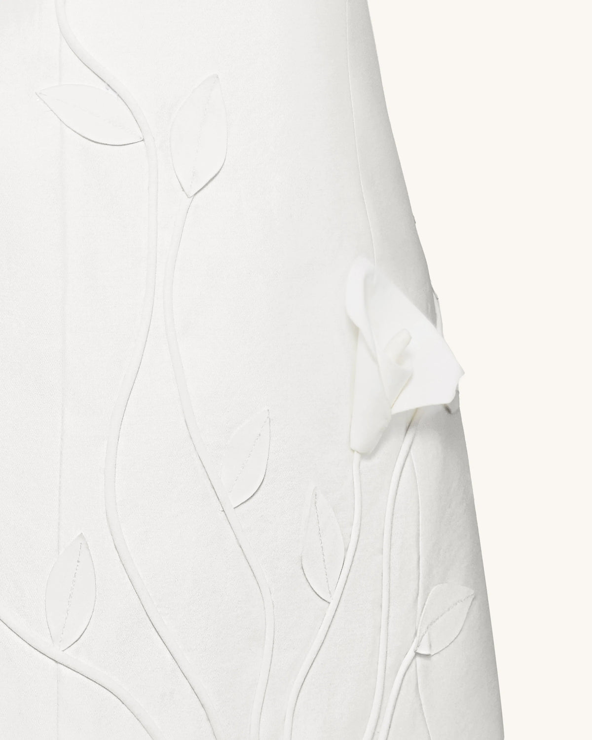 3D Vine Floral Strapless Mini Dress - White