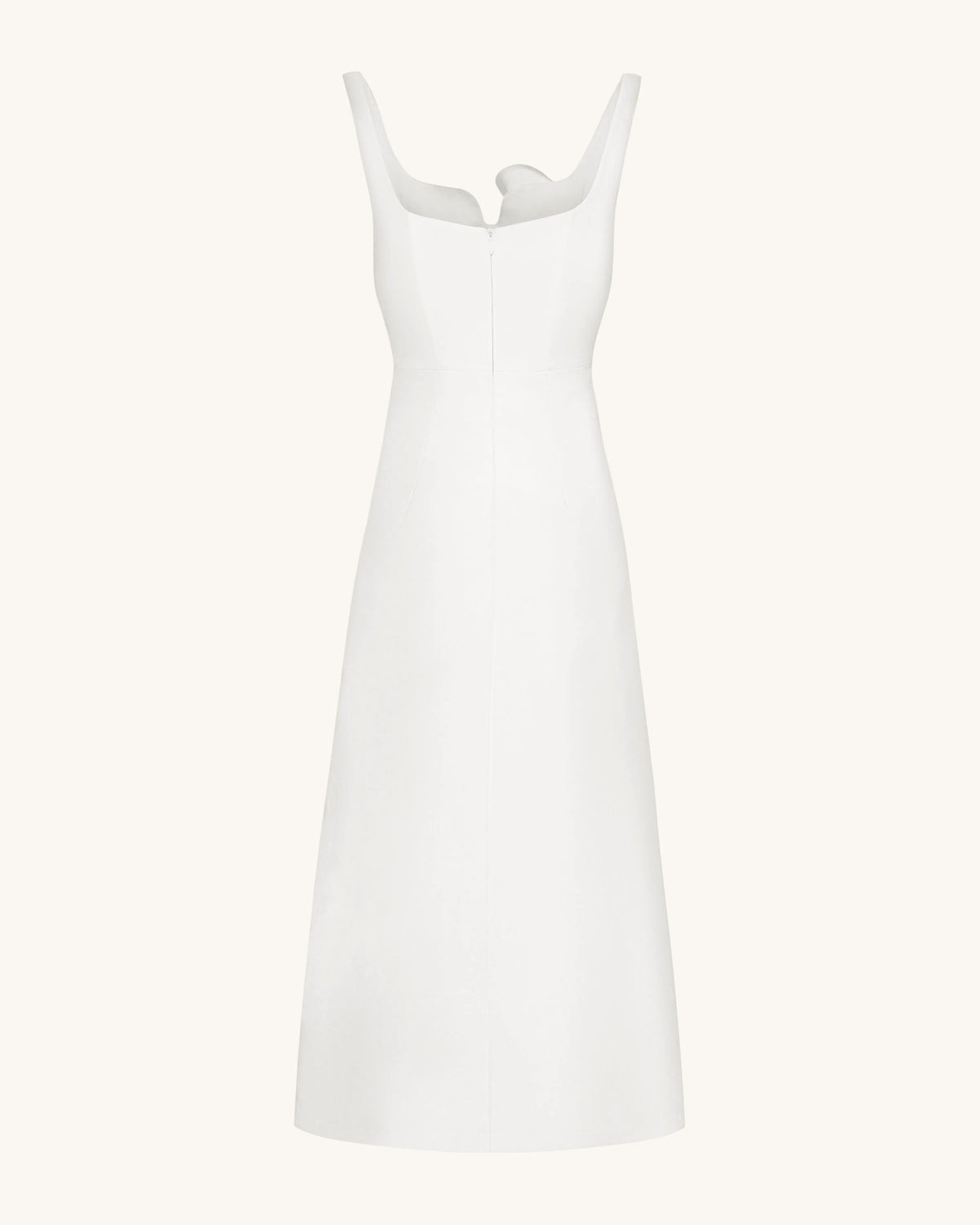 3D Vine-Appliqué Asymmetric Sweetheart Gown - White