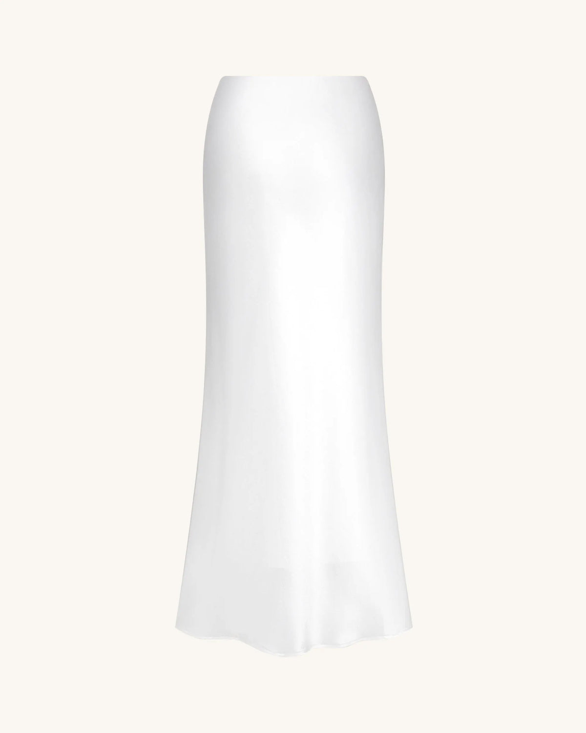 Liquid Satin Mermaid Maxi Skirt - White