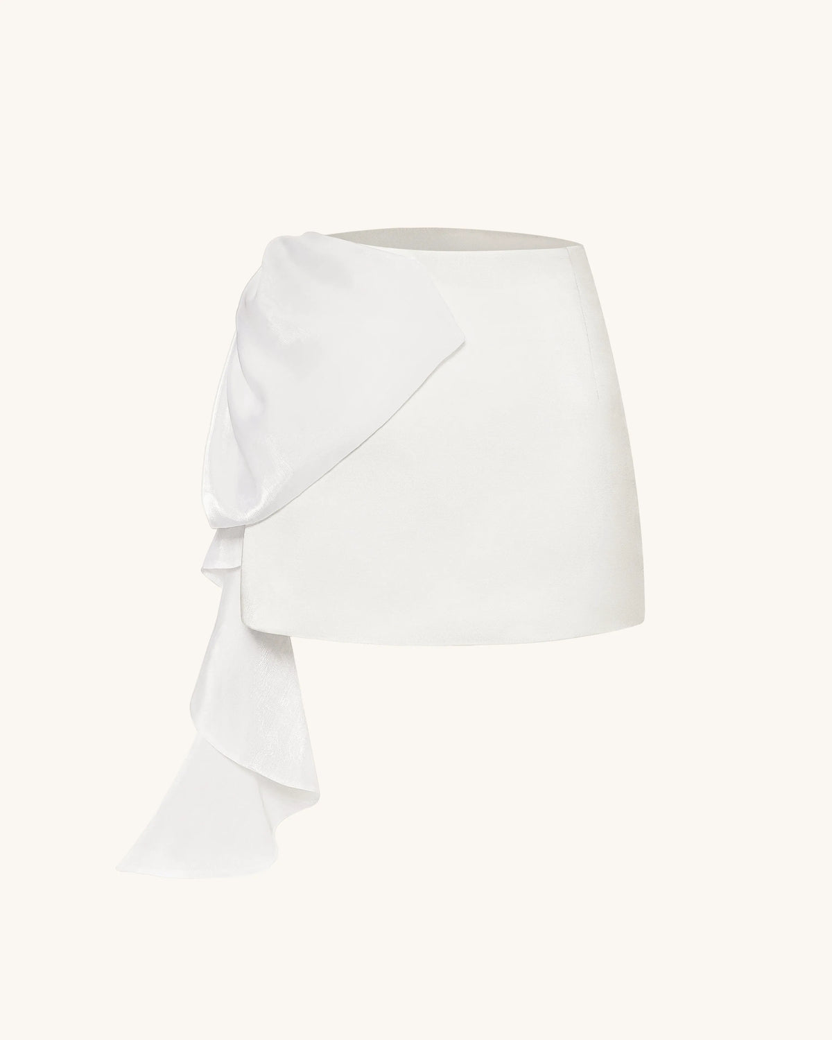 Cascading Bow Mini Skirt - White